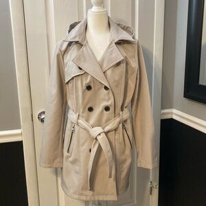 Sebby Collection Light Tan Trench Coat Women XL